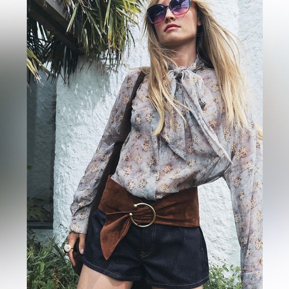 Zara Tops - ZARA SHEER TIED BLOUSE ZW COLLECTION